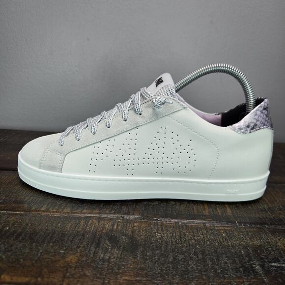 NEW P448 John Womens Size EU 39 US 8.5-9 Lace Up Low Capsule Shoes White Lilac - Picture 7 of 12
